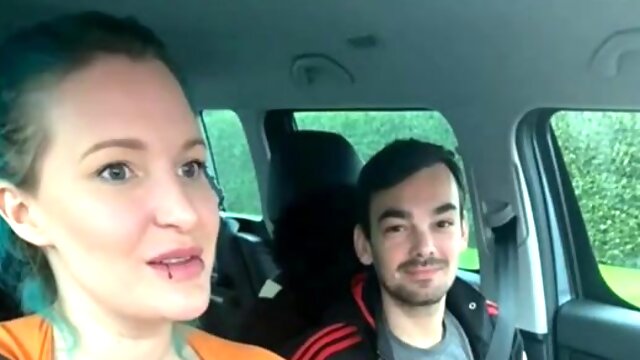 Naughty bosomy MILF car sex video