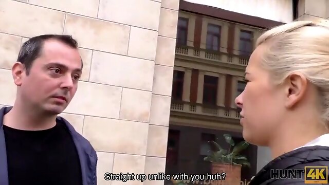 HUNT4K. Cute blondes shaved vagina needs to be banged very hard