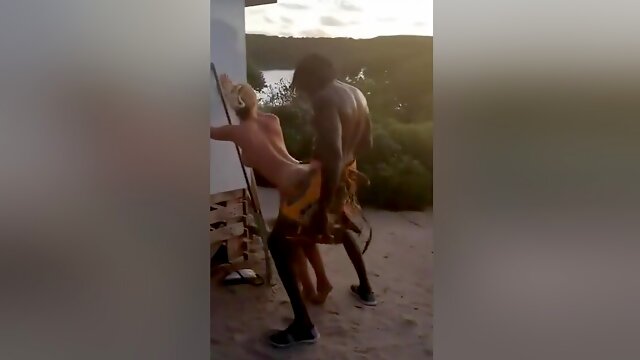 African Tribes Fuck, Blonde With African Tribe, African Public, Interracial Outdoor