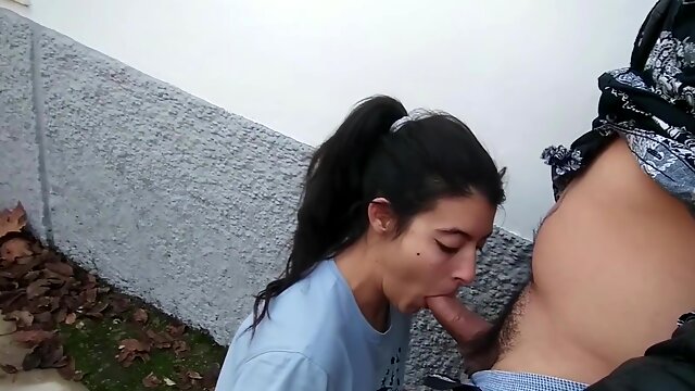 Risky Public In The Street Blowjob With Cumshot In The Mouth And They Almost Caught Us