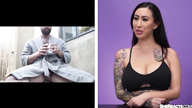 She Reacts featuring Lily Lanes reality porn