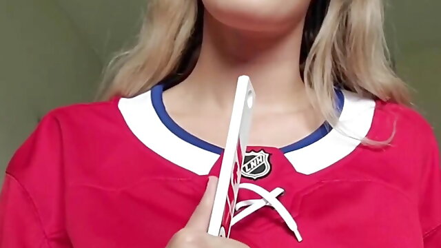 Canadian puck slut has fun with her hockey stick and gets herself off. scarlet winters OF leak 