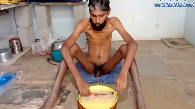 Rajeshplayboy993 Eating Big Size Apple By Cutting Slices