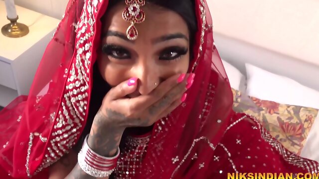 18 Indian, Indian Real, Brunette Teen, Pussy, Wedding, Tattoo, Ass, POV, Bride