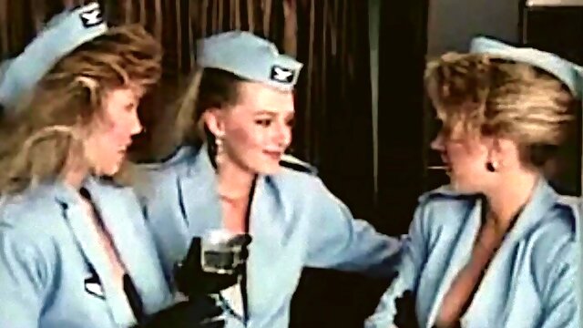 Horny stewardesses retro porn movie