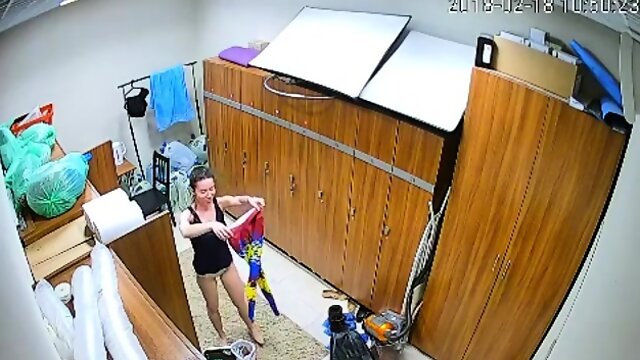 Russian girls changing clothes on locker room spy camera