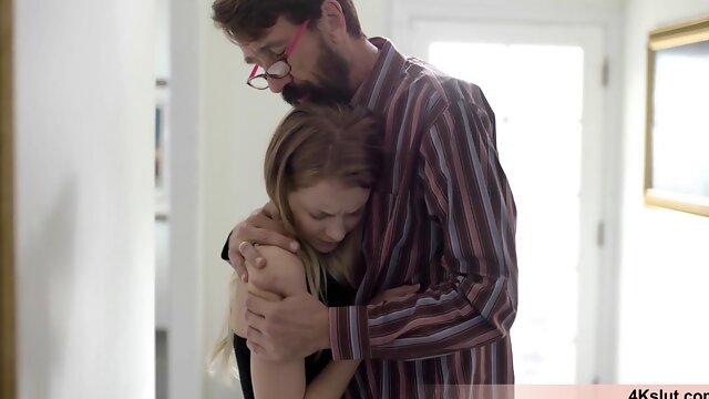 Cute blonde taboo sex with stepfather