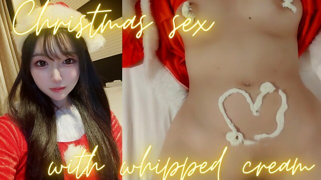 Sex with whipped cream on Christmas.