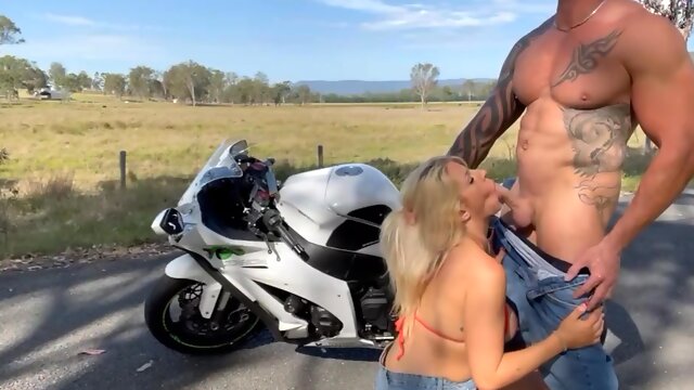Milf Gets Fucked On Motorcycle In Public
