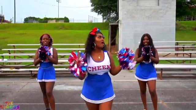 Ebony Lesbian, Ebony Threesome, Cheerleader