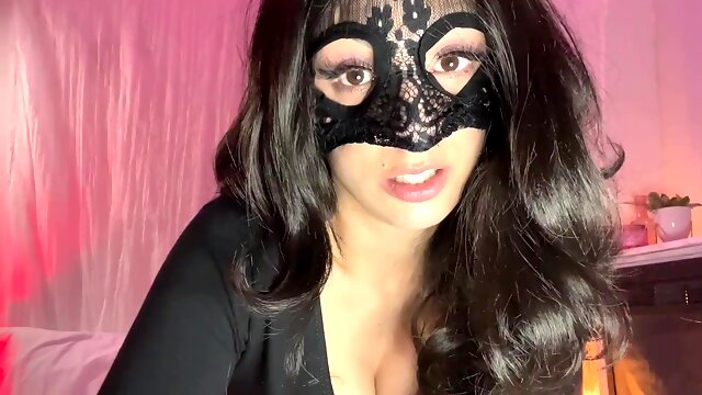 Busty JOI from a sexy brunette in a mask