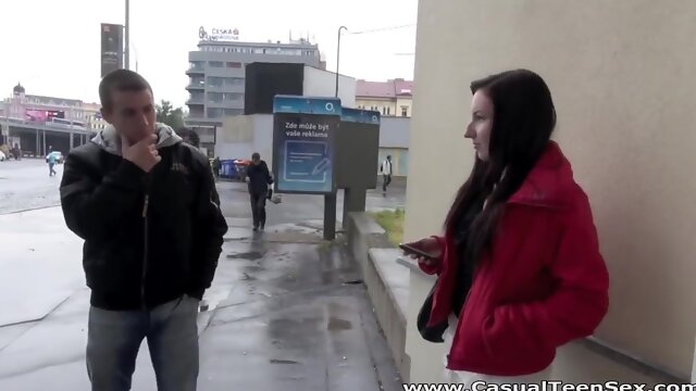 Big nose chick from Russia Olga gets intimate with one stranger guy