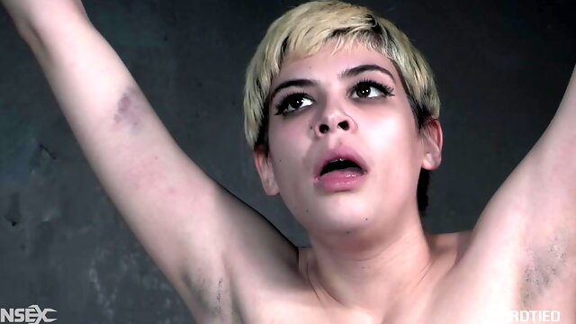 Lecherous babe Viivi Clouds is fucked in the dark BDSM room