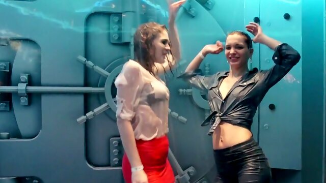 Club shower dancing scene featuring the most sex-hungry chicks