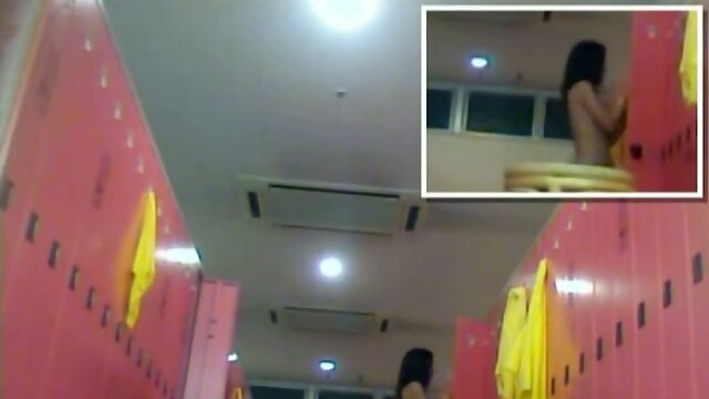 Hidden camera installed in a changing room in a public place reveal sexy girls naked