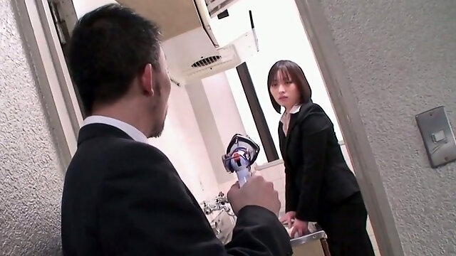 Kinky office slut Haruna Sendo seduces her co-worker in the office kitchen