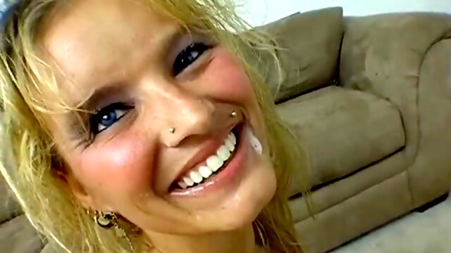 Sassy blonde milf Barbie Baja rides hard dick and her boobs bounce