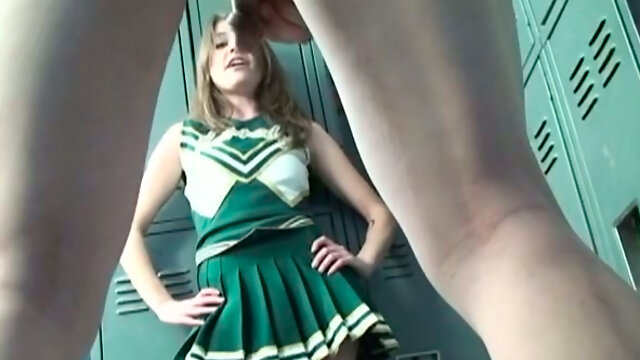 Spoiled cheerleader gets naughty and dirty in the locker room