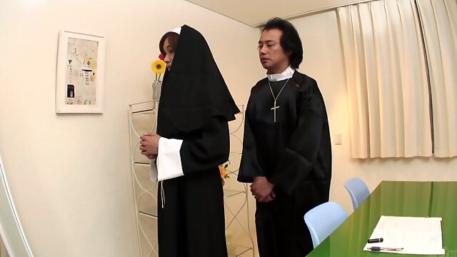 Horny nun from Japan Hitomi Kanou turns into slutty nympho thirsting for sex