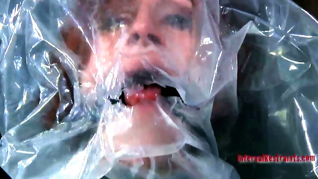 Plastic bag makes chubby redhead whore Catherine de Sade suffocate