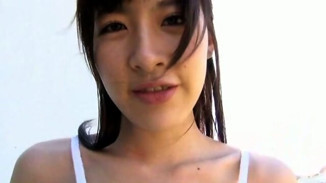 Charming Japanese chick Marina Yamasaki strips outdoor showing off her perky tasty tits