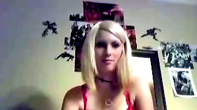 Tight blonde chav plays at home