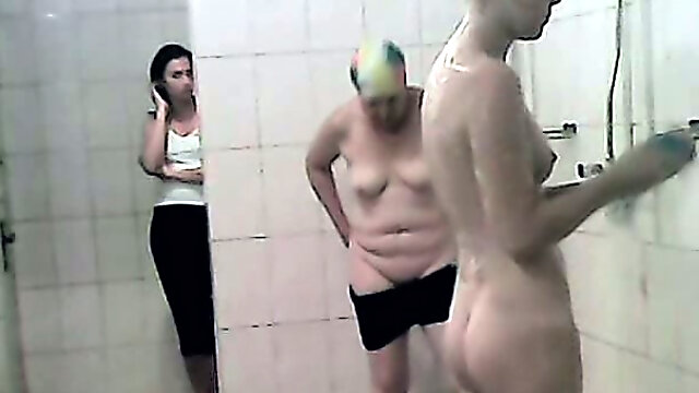 Slender white amateur ladies in the shower filmed on hidden cam