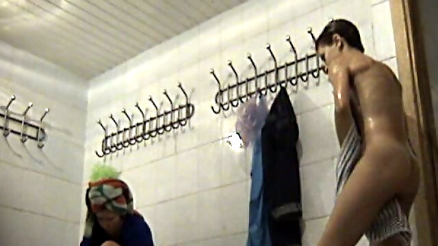 Lovely bunch of women in the locker room filmed nude on spycam