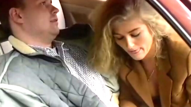 Beautiful and young German blonde girl wants to suck dick in the car