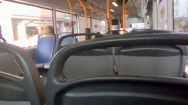 Auburn casual gal wanks my friends dick right in the public bus