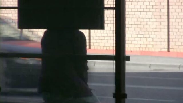 Shameless chick on the bus stop pisses in her jeans