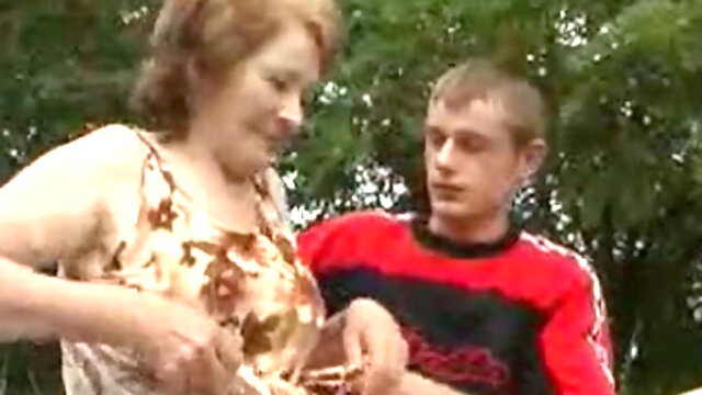 Skinny young Russian boy is fucking a slutty milf lady