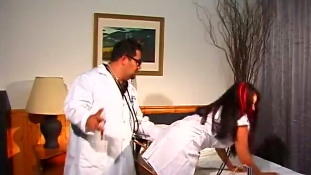 Stunning latina nurse has oral sex with young doctor