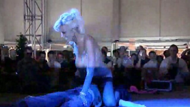 Shameless blonde stripper treated me with facesitting on the stage