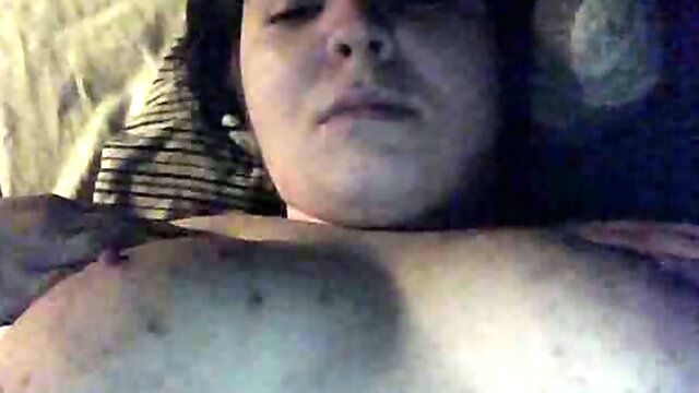 Nerdy BBW teeny webcam whore flaunts her huge saggy boobs