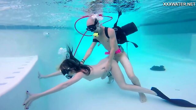 Kinky gal with oxygen tanks Monica fucks underwater mad