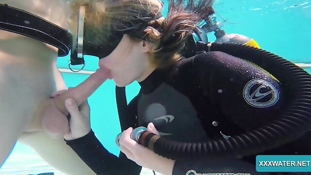 Really naughty scuba diver Monica is ready to work on dick underwater