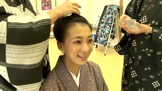 Asian cutie Masako Umemiya gets prepared to become geisha