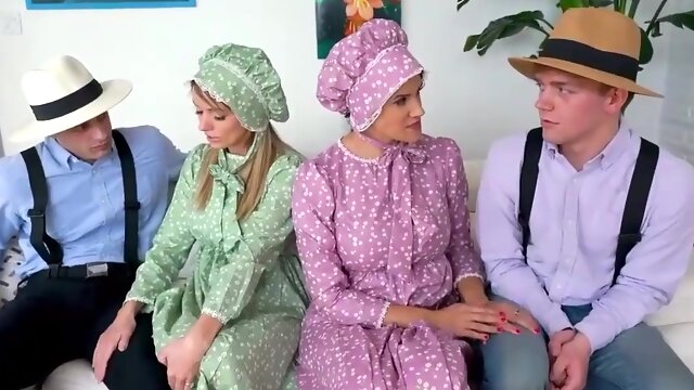 Mennonite foursome for fun! Stepsons Fucks Stepmoms!