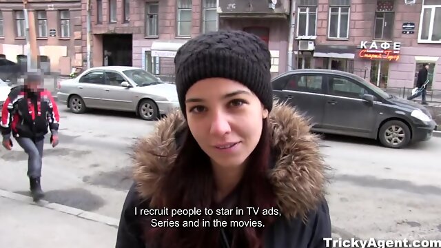 A man pretending to be a casting agent fucks a good looking Russian cutie