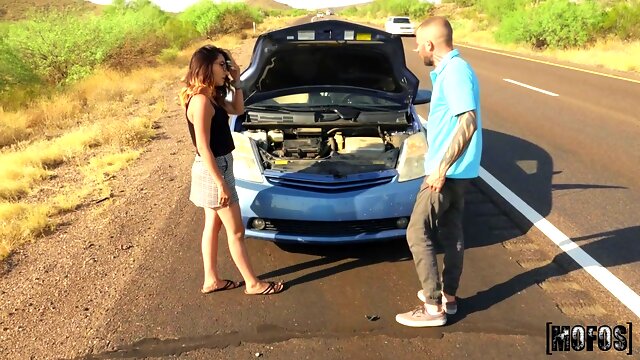 The girls car is broken so he gives her a ride home and then fucks her good