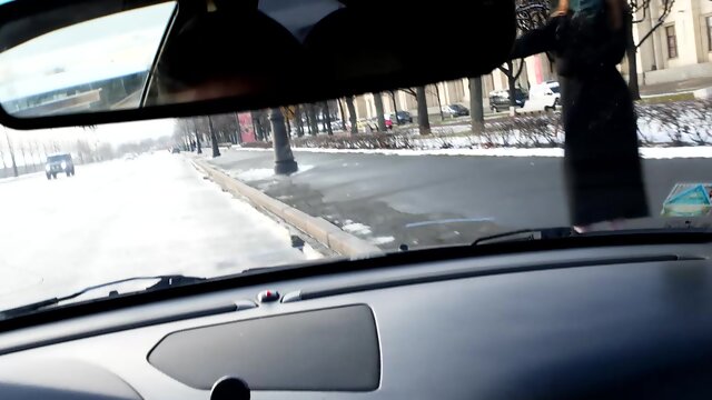 Sexy sassy hitchhiker negotiates a free ride home and that girl loves sex