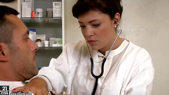 Beautiful doctor Ava Dalush fucks her patient with such vigor and love