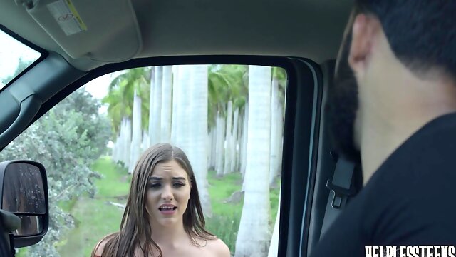 Trapped in a van with a sex starved stranger and that girl is so sweet