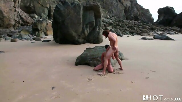 Short haired spoiled MILF Carol Sousa gets butt fucked on the sandy beach