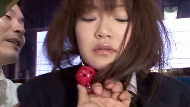 Exotic whore Yayoi Yoshino loves to wear a ball gag