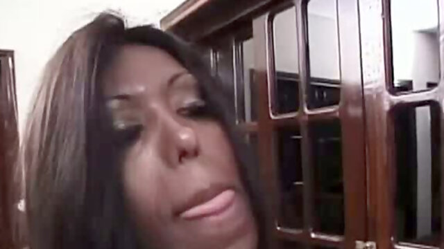 Big breasted black tranny Suzana Holmes butt fucks white dude on leather sofa in various styles