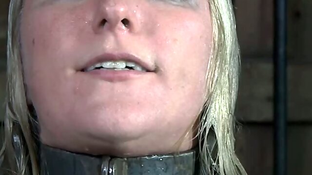 Tightly restrained blond MILF Dia Zerva experienced hard water punishment