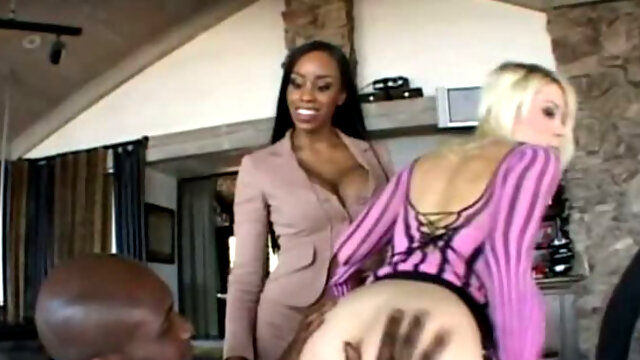 Mean ebony wife orders her hubby to fuck curvy white teen