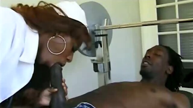 Hot Ebony Nurse Black Cat Fucked And Showered In Jizz